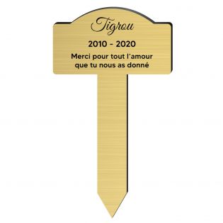 Plaque funéraire personnalisée pour animal de compagnie - Couleur or brossé