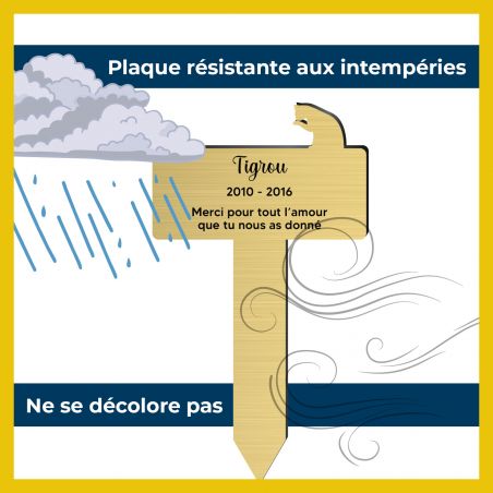 Plaque funéraire Silhouette personnalisée pour chat assis
