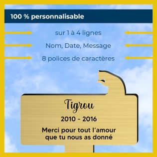 Plaque funéraire Silhouette personnalisée pour chat assis