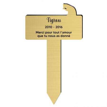 Plaque funéraire Silhouette personnalisée pour chat assis
