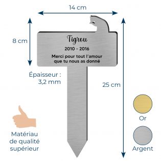 Plaque funéraire Silhouette personnalisée pour chat assis