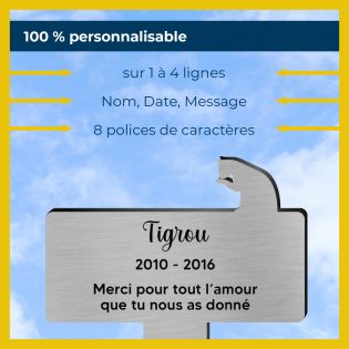 Plaque funéraire Silhouette personnalisée pour chat assis