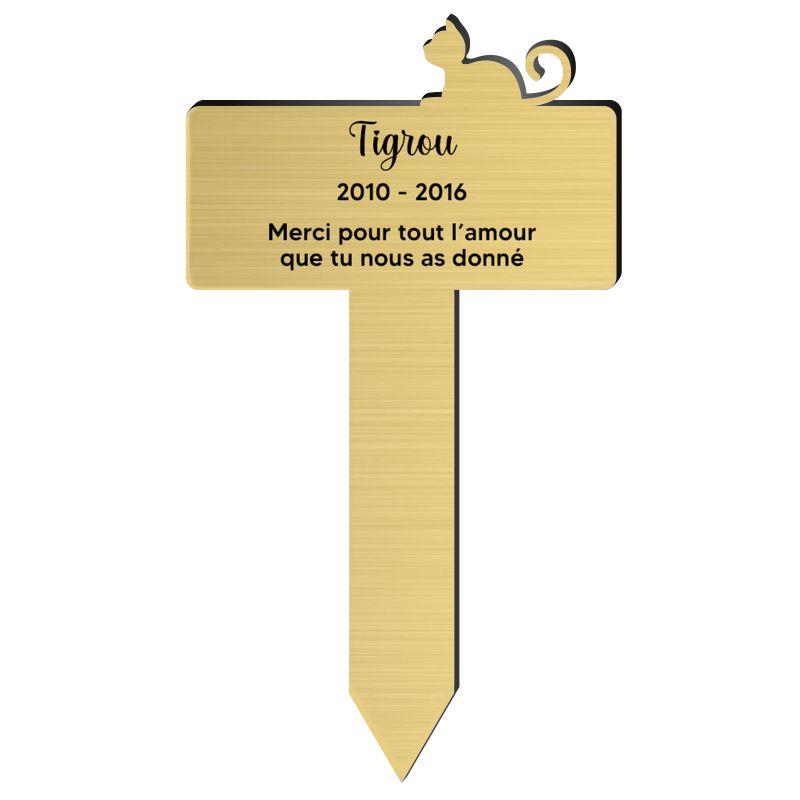 Plaque funéraire Silhouette personnalisée pour chat allongé Plaque funéraire Silhouette personnalisée pour chat allongé