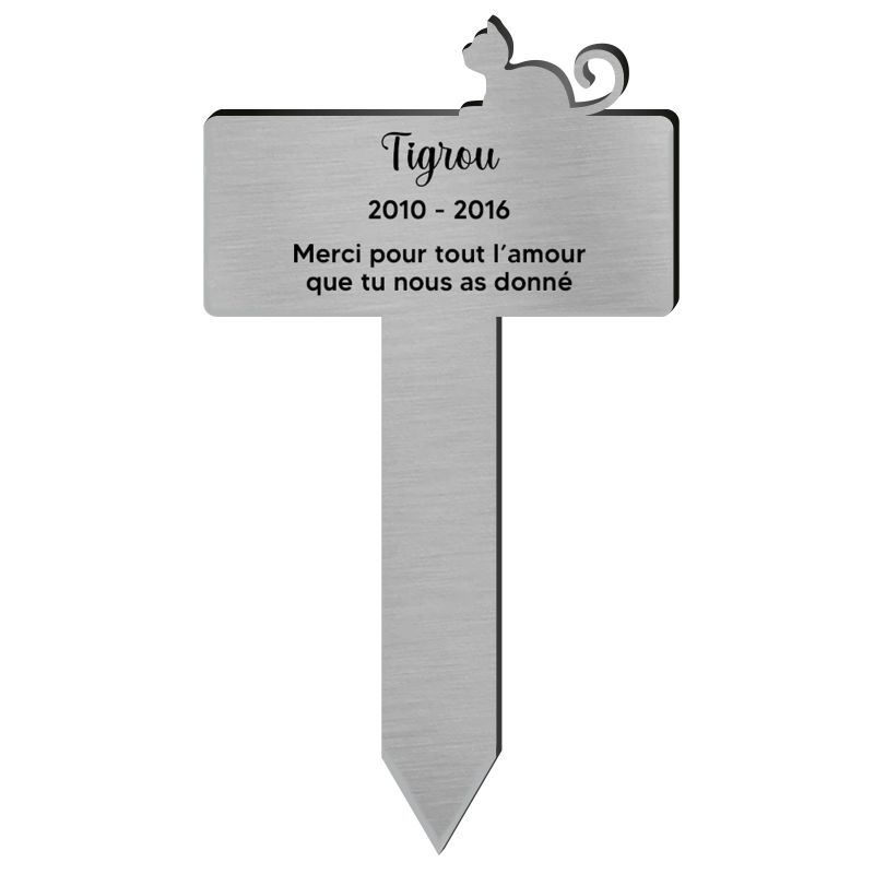 Plaque funéraire Silhouette personnalisée pour chat allongé Plaque funéraire Silhouette personnalisée pour chat allongé