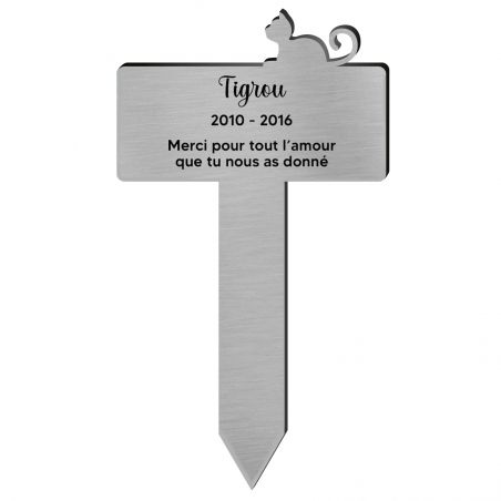 Plaque funéraire Silhouette personnalisée pour chat allongé
