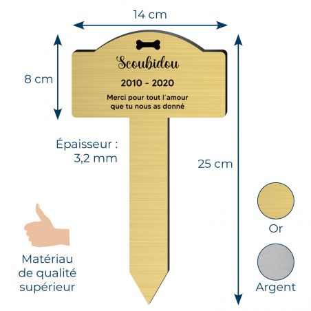 Plaque funéraire personnalisée pour chien