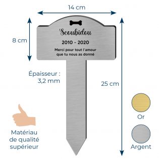 Plaque funéraire personnalisée pour chien