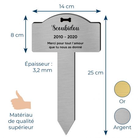 Plaque funéraire personnalisée pour chien