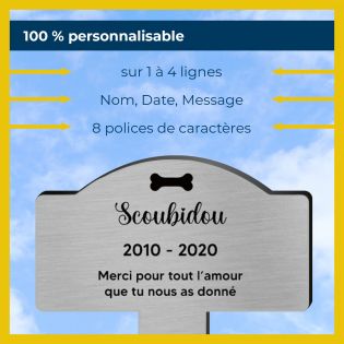 Plaque funéraire personnalisée pour chien