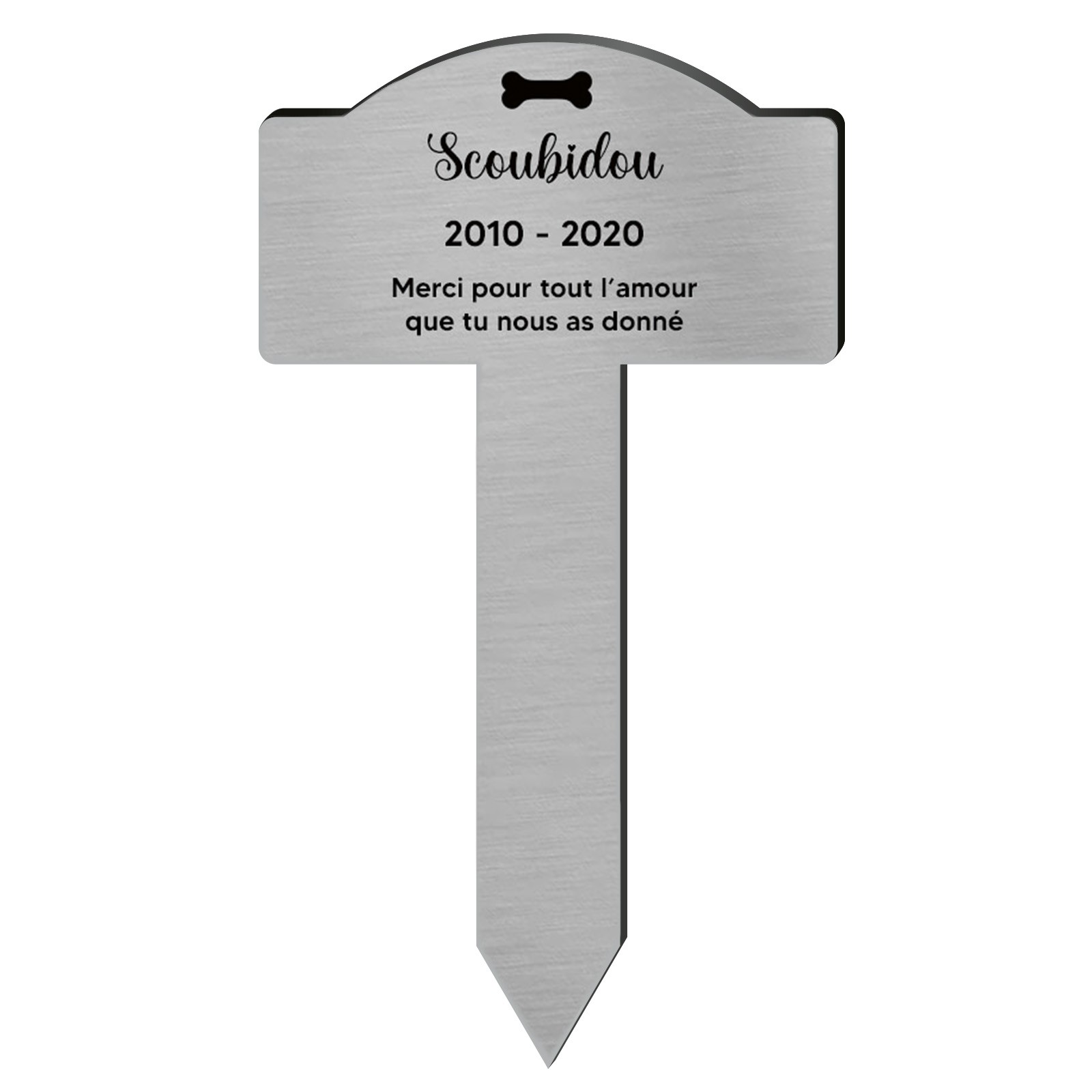 Plaque funéraire personnalisée pour chien