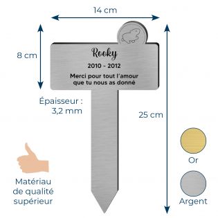 Plaque funéraire Silhouette personnalisée pour hamster