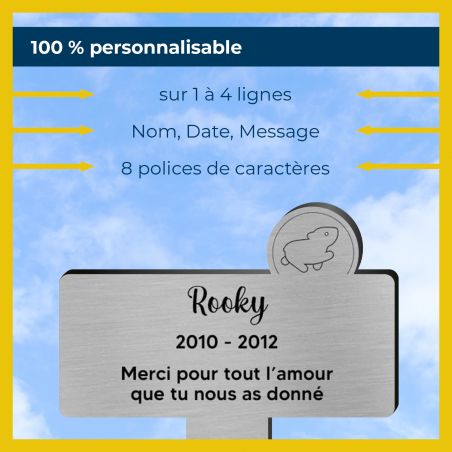 Plaque funéraire Silhouette personnalisée pour hamster