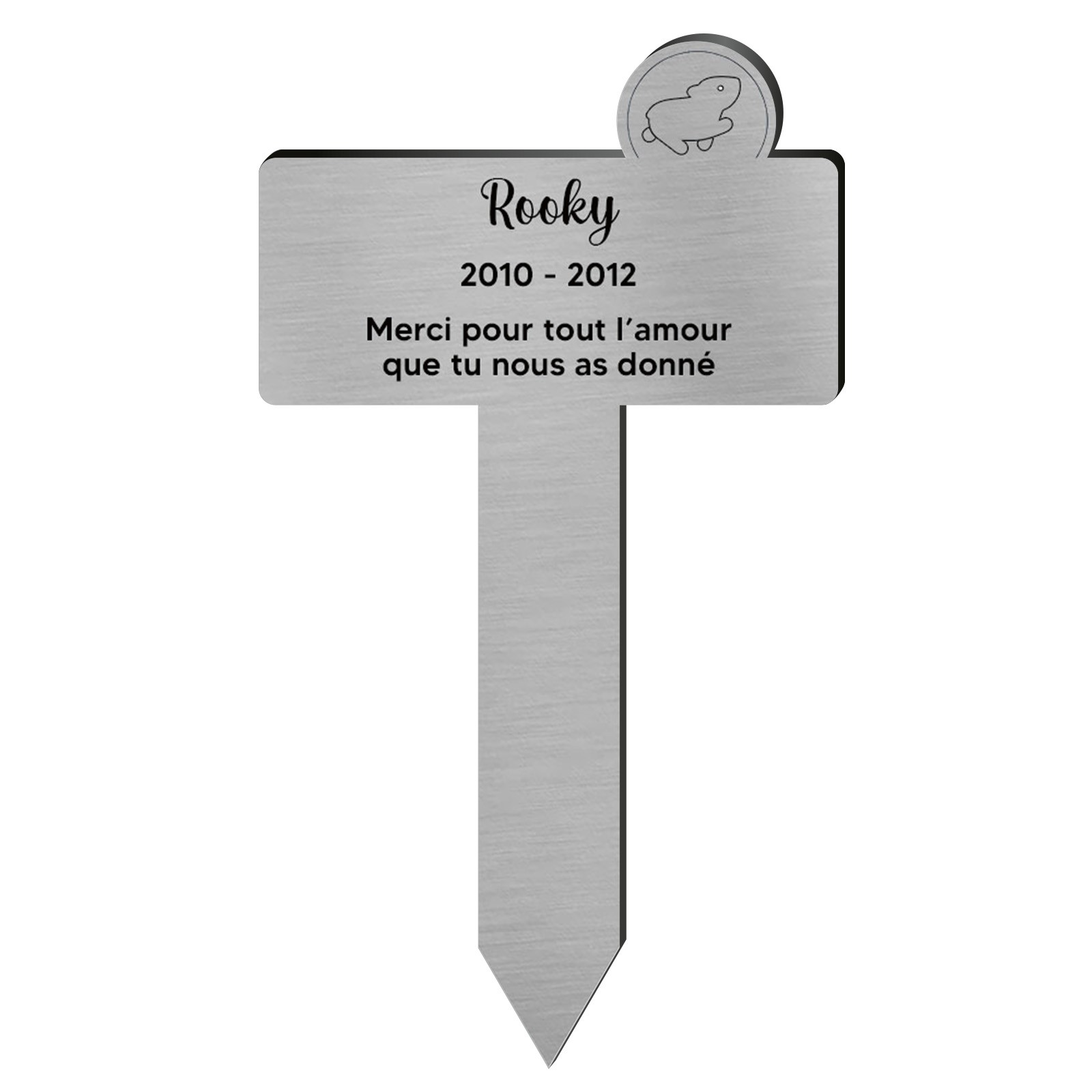 Plaque funéraire Silhouette personnalisée pour hamster
