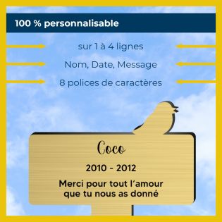 Plaque funéraire Silhouette personnalisée pour oiseau