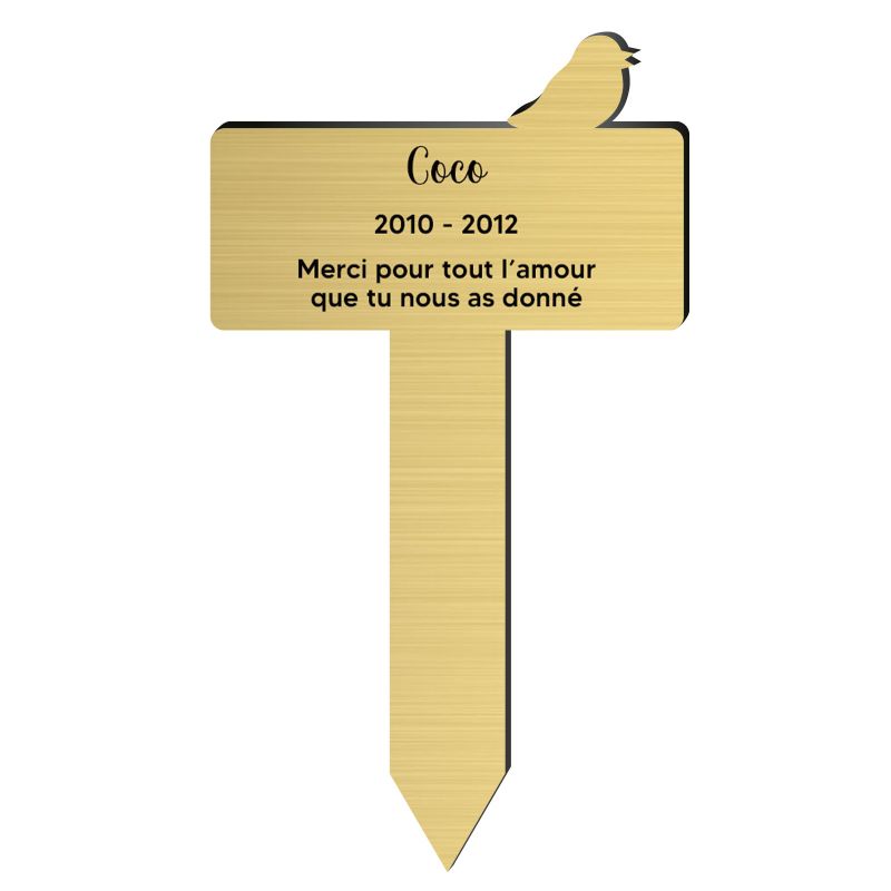 Plaque funéraire Silhouette personnalisée pour oiseau Plaque funéraire Silhouette personnalisée pour oiseau