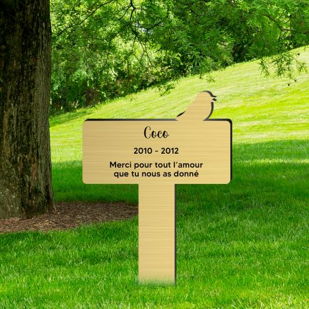 Plaque funéraire Silhouette personnalisée pour oiseau