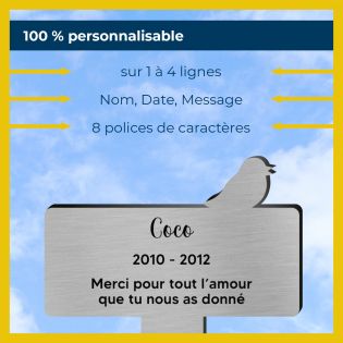 Plaque funéraire Silhouette personnalisée pour oiseau
