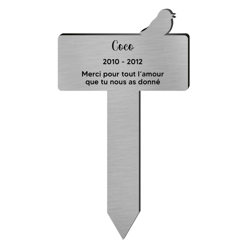 Plaque funéraire Silhouette personnalisée pour oiseau Plaque funéraire Silhouette personnalisée pour oiseau