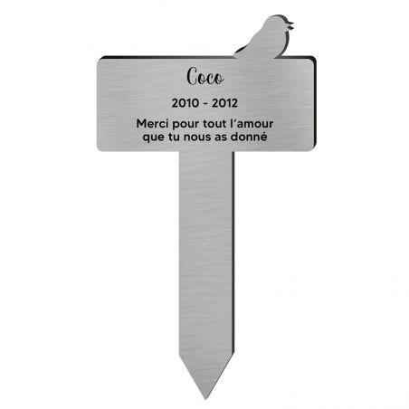 Plaque funéraire Silhouette personnalisée pour oiseau