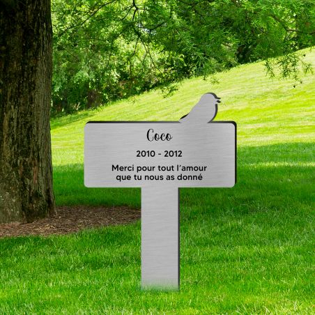 Plaque funéraire Silhouette personnalisée pour oiseau