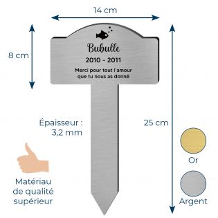 Plaque funéraire personnalisée pour poisson