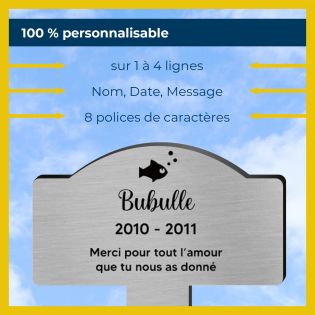 Plaque funéraire personnalisée pour poisson