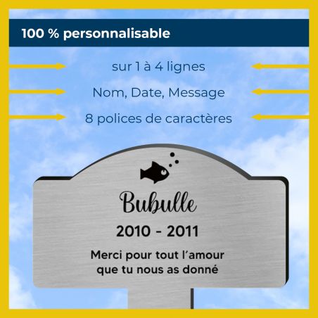 Plaque funéraire personnalisée pour poisson