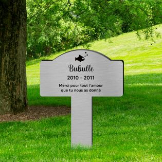 Plaque funéraire personnalisée pour poisson
