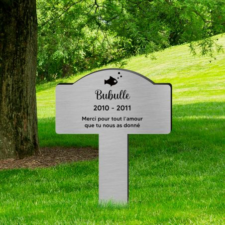 Plaque funéraire personnalisée pour poisson
