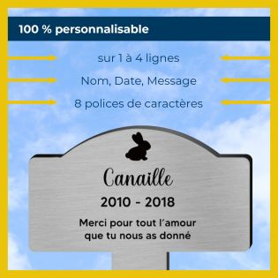 Plaque funéraire personnalisée pour lapin