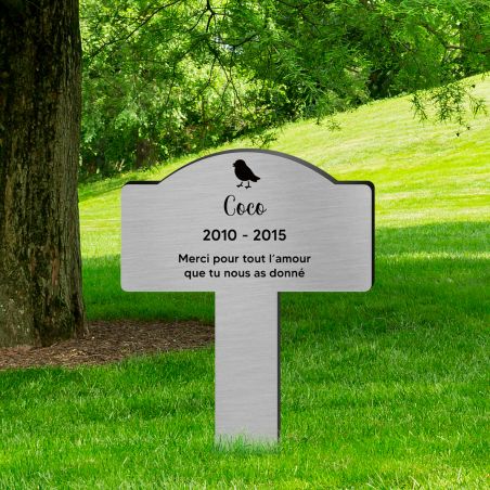 Plaque funéraire personnalisée pour oiseau