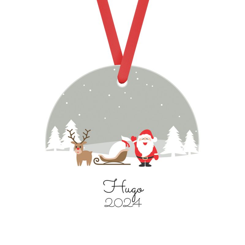 Décoration de Noël en plexiglass à personnaliser avec un prénom - Cadeau Noël original, décoration sapin - Modèle Duo de Noël Décoration de Noël en plexiglass à personnaliser avec un prénom - Cadeau Noël original, décoration sapin - Modèle Duo de Noël