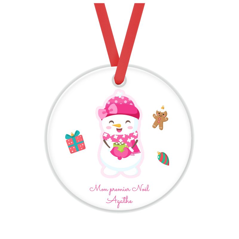 Décoration de Noël rouge personnalisée - Cadeau Noël, décoration sapin de Noël en plexiglass Décoration de Noël rouge personnalisée - Cadeau Noël, décoration sapin de Noël en plexiglass
