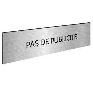 Plaque adhésive PAS DE PUBLICITE pour boite aux lettres - Format 100 x 25 mm