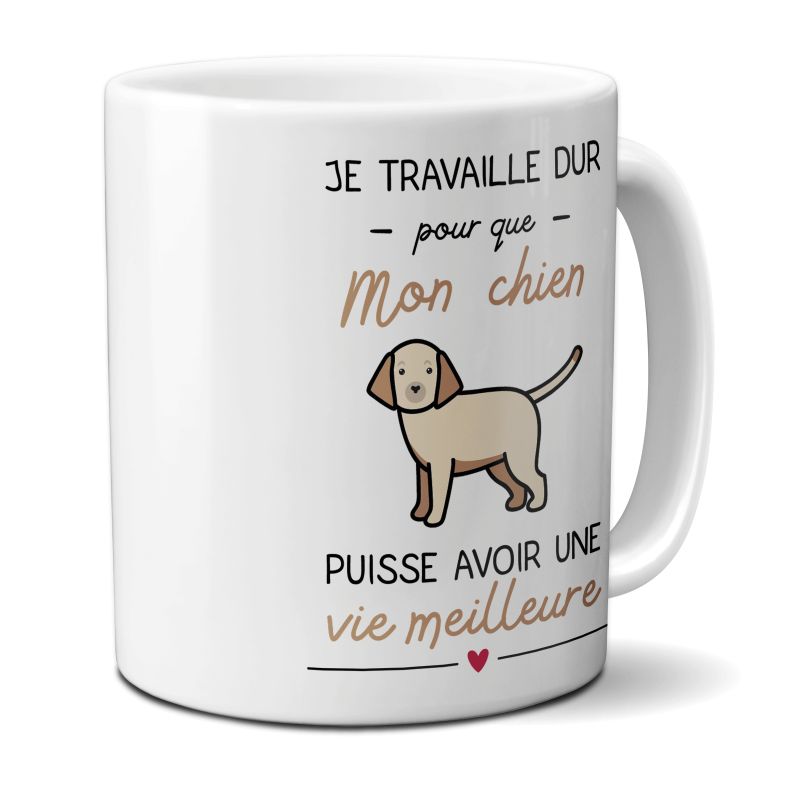 Mug en céramique humoristique : Je travaille pour mon Chien puisse avoir une vie meilleure - 33 cl Mug en céramique humoristique : Je travaille pour mon Chien puisse avoir une vie meilleure - 33 cl