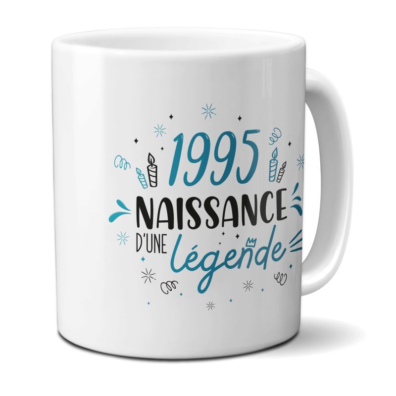 Mug anniversaire 1995 - Naissance d'une légende - 33 cl, céramique - Imprimé en France Mug anniversaire 1995 - Naissance d'une légende - 33 cl, céramique - Imprimé en France