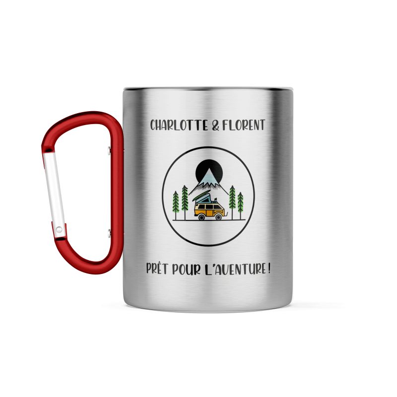 Tasse pour escalade double paroi en inox avec Mousqueton personnalisable · 33 cl Tasse pour escalade double paroi en inox avec Mousqueton personnalisable · 33 cl
