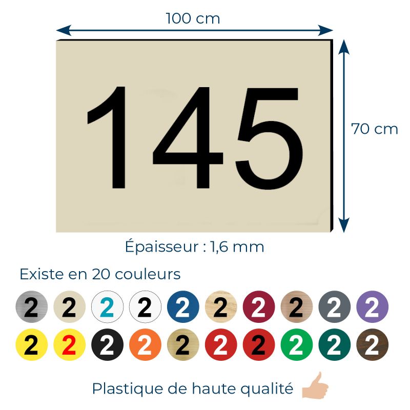 Numéro de maison / appartement rectangle – 10 x 7 cm | Custom-it