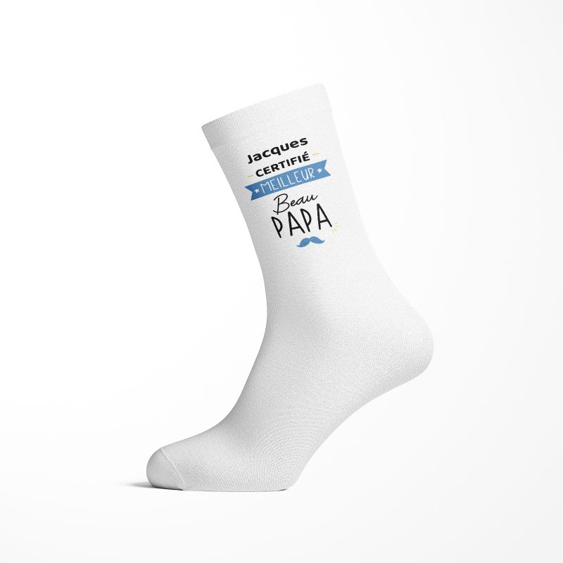 Chaussettes Personnalisables : Certifié meilleur Beau papa Chaussettes Personnalisables : Certifié meilleur Beau papa