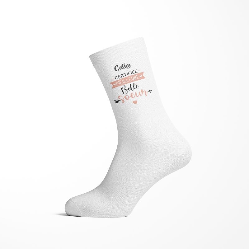 Chaussettes Personnalisables : Certifié meilleur Belle soeur Chaussettes Personnalisables : Certifié meilleur Belle soeur