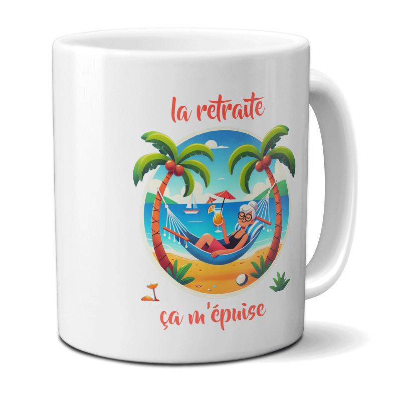 Mug La retraite ça m'épuise Femme - Retraite Homme - 33 cl, céramique - Imprimé en France Mug La retraite ça m'épuise Femme - Retraite Homme - 33 cl, céramique - Imprimé en France