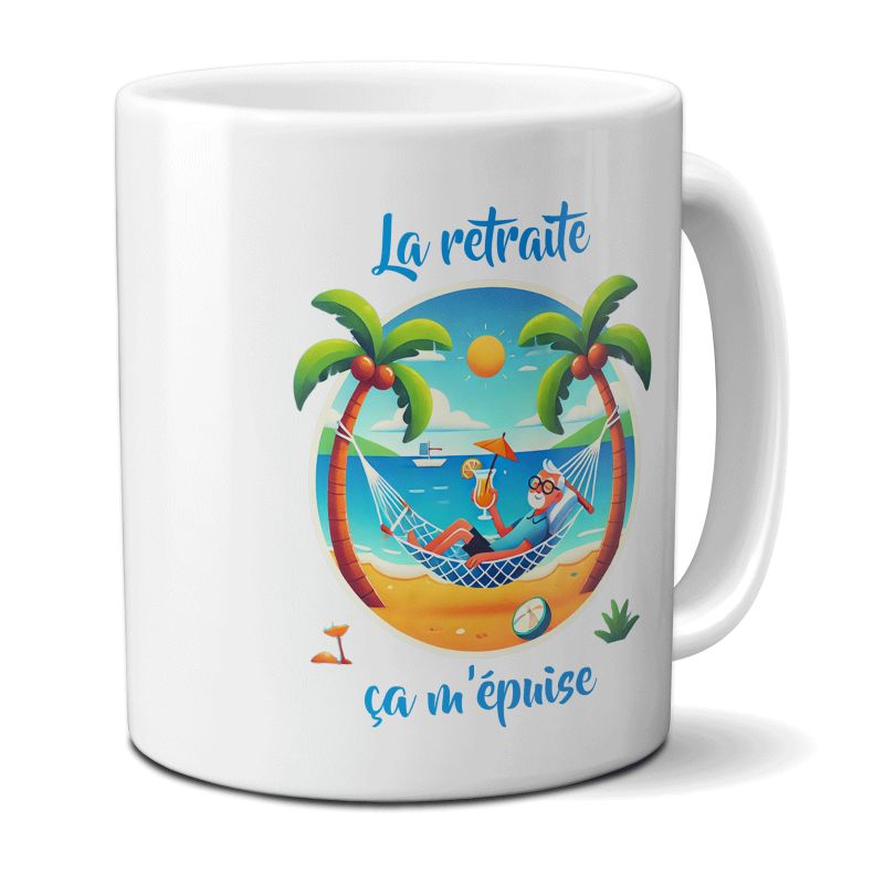 Mug La retraite ça m'épuise homme - Retraite homme - 33 cl, céramique - Imprimé en France Mug La retraite ça m'épuise homme - Retraite homme - 33 cl, céramique - Imprimé en France