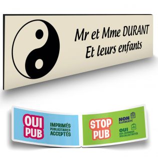 Plaque de boîte aux lettres Decayeux - YIN YANG | 2 lignes