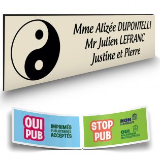 Plaque de boîteaux lettres Decayeux - YIN YANG | 3 lignes