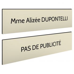 Plaque boîte aux lettres Decayeux NOM + PLAQUE STOP PUB | 1 ligne