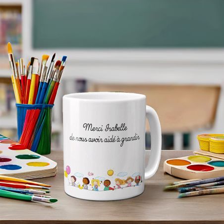 Tasse "Merci" pour nounou personnalisable avec prénom · Cadeau personnalisé remerciement nounou
