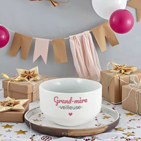 Bol petit déjeuner personnalisable Grand-mère-veilleuse · Idée cadeau personnalisé pour mamie 