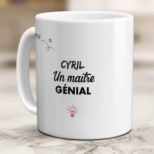 Mug personnalisable "merci maître" · pour enseignant · Idée cadeau fin d'année scolaire - 33 cl, Céramique - Imprimé en France