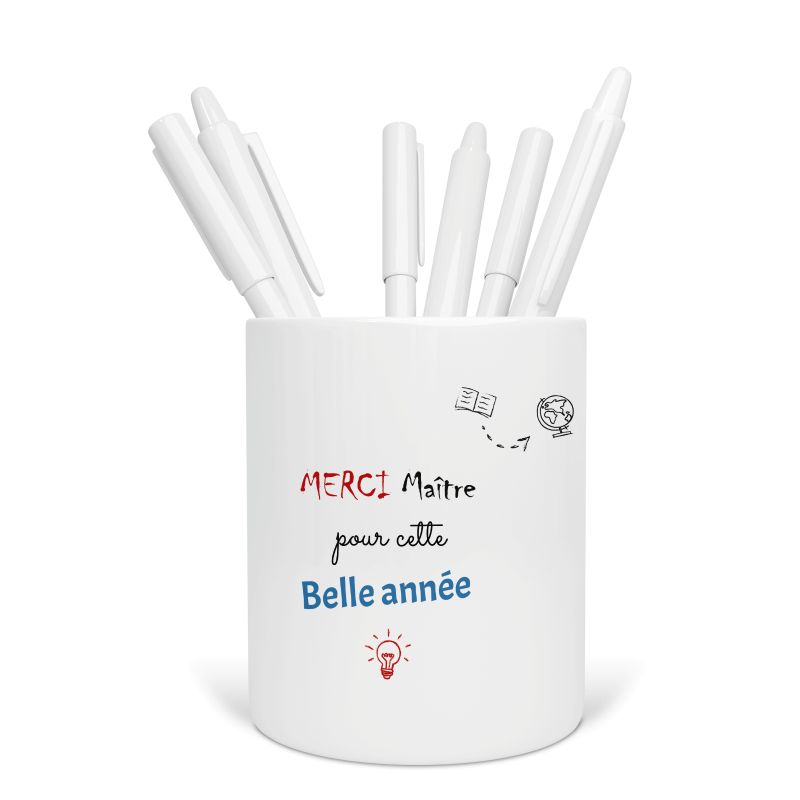 Pot à crayon "Merci maître Tu as trop la Classe" - Céramique Pot à crayon "Merci maître Tu as trop la Classe" - Céramique