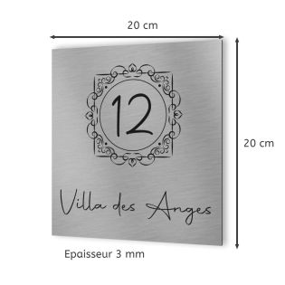 Numéro de rue extérieur à personnaliser - Panneau Dibond Aluminium - Numéro maison modèle Oriental